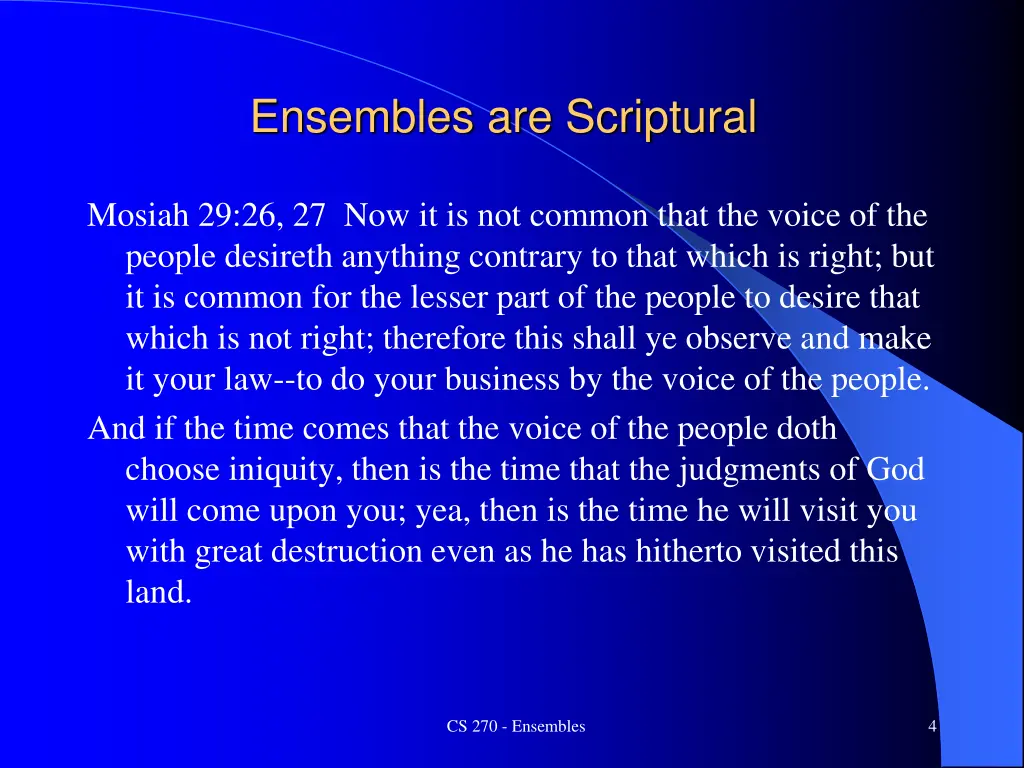ensembles are scriptural