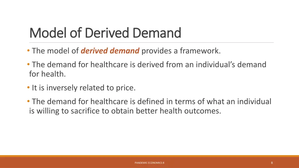 model of derived demand model of derived demand