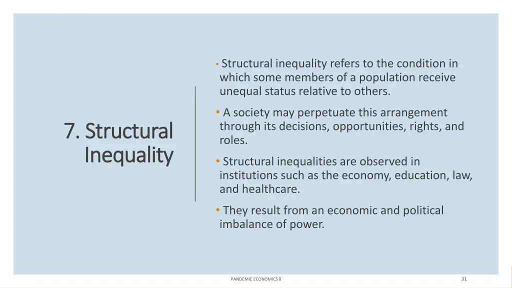structural inequality refers to the condition