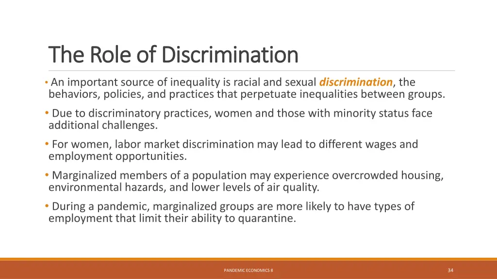 the role of discrimination the role