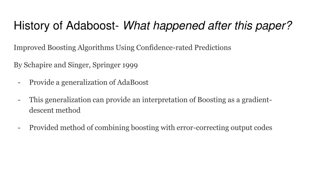 history of adaboost what happened after this paper