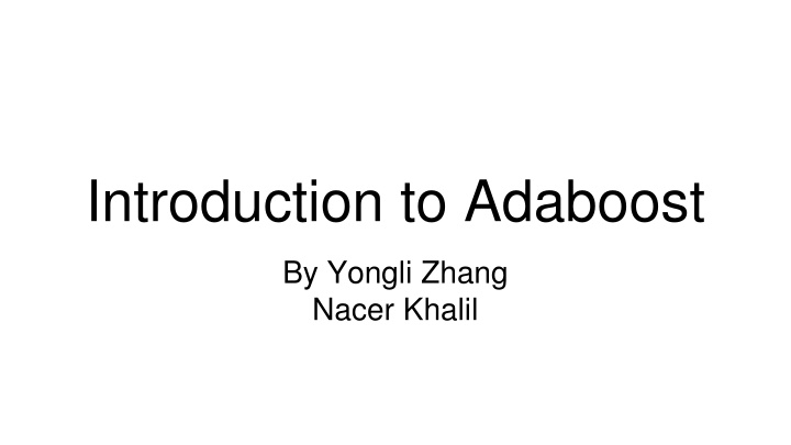 introduction to adaboost
