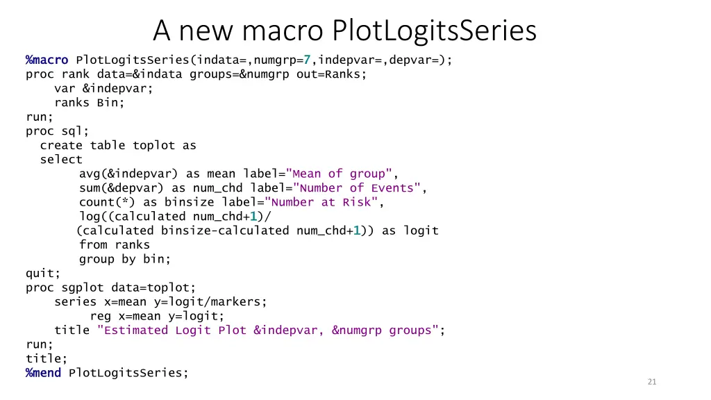 a new macro plotlogitsseries