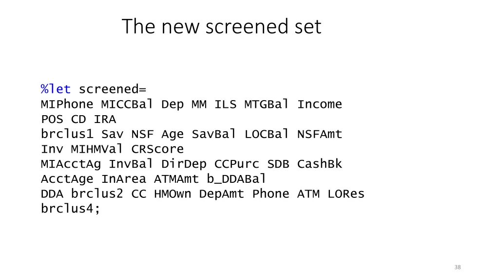 the new screened set