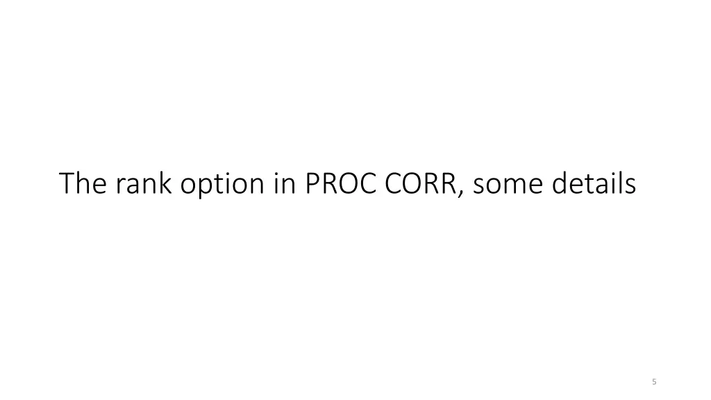 the rank option in proc corr some details