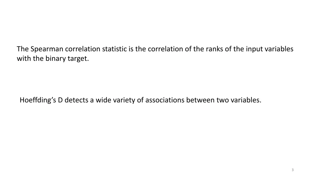 the spearman correlation statistic