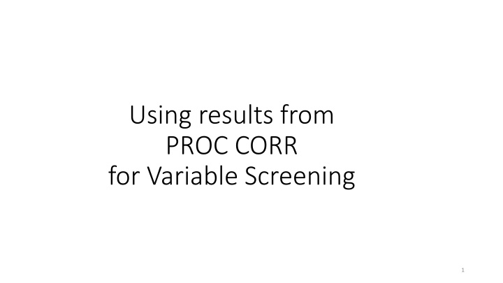 using results from proc corr for variable