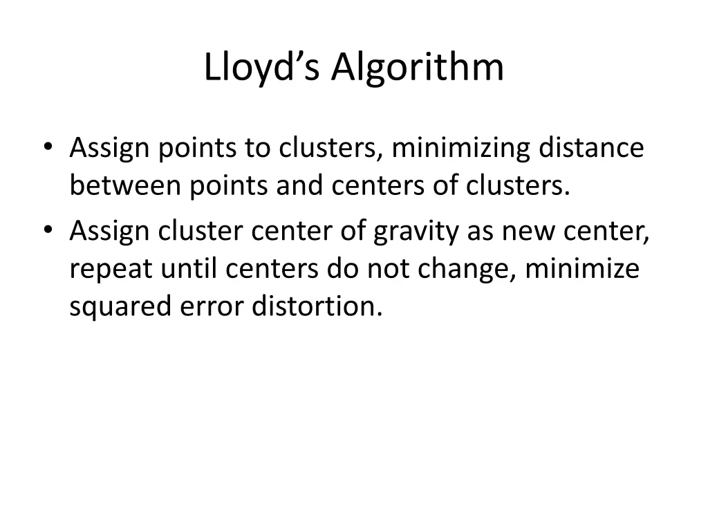 lloyd s algorithm