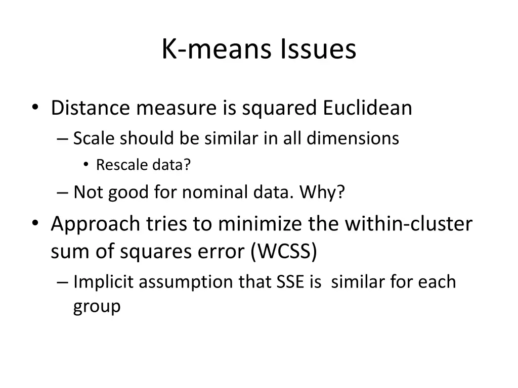 k means issues