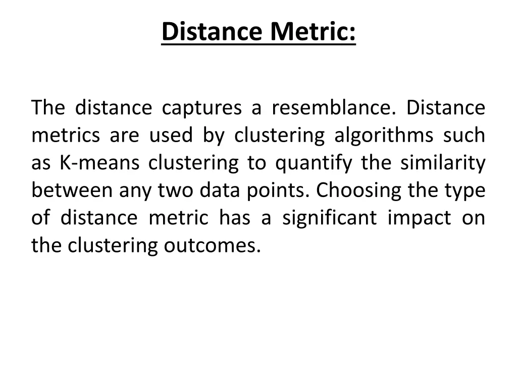 distance metric