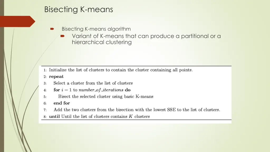 bisecting k means