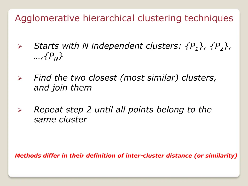 agglomerative hierarchical clustering techniques