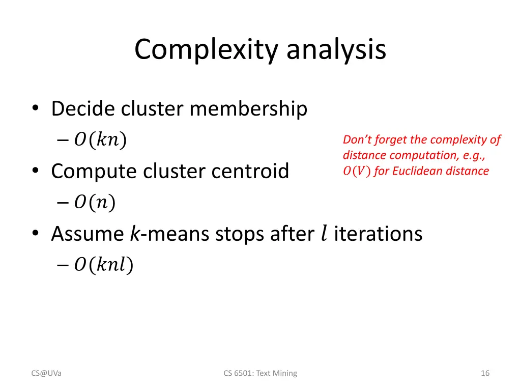 complexity analysis