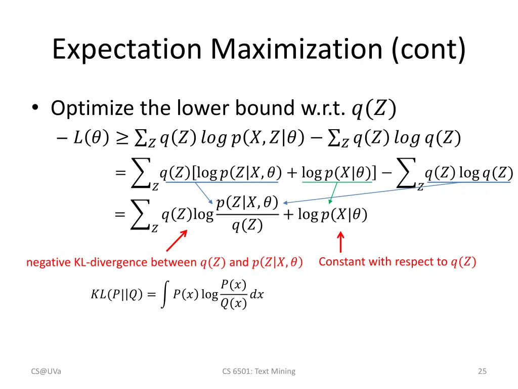 expectation maximization cont