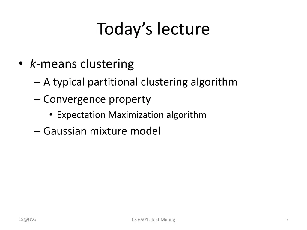 today s lecture