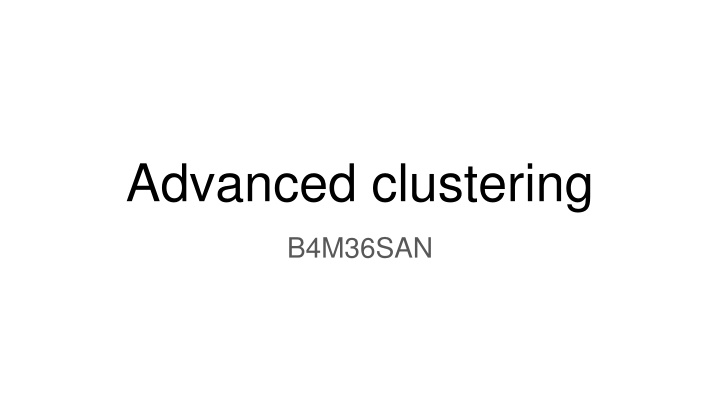 advanced clustering