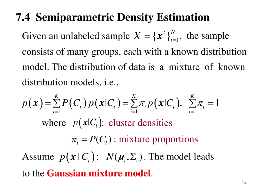 7 4 semiparametric density estimation