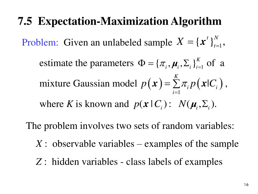 7 5 expectation maximization algorithm