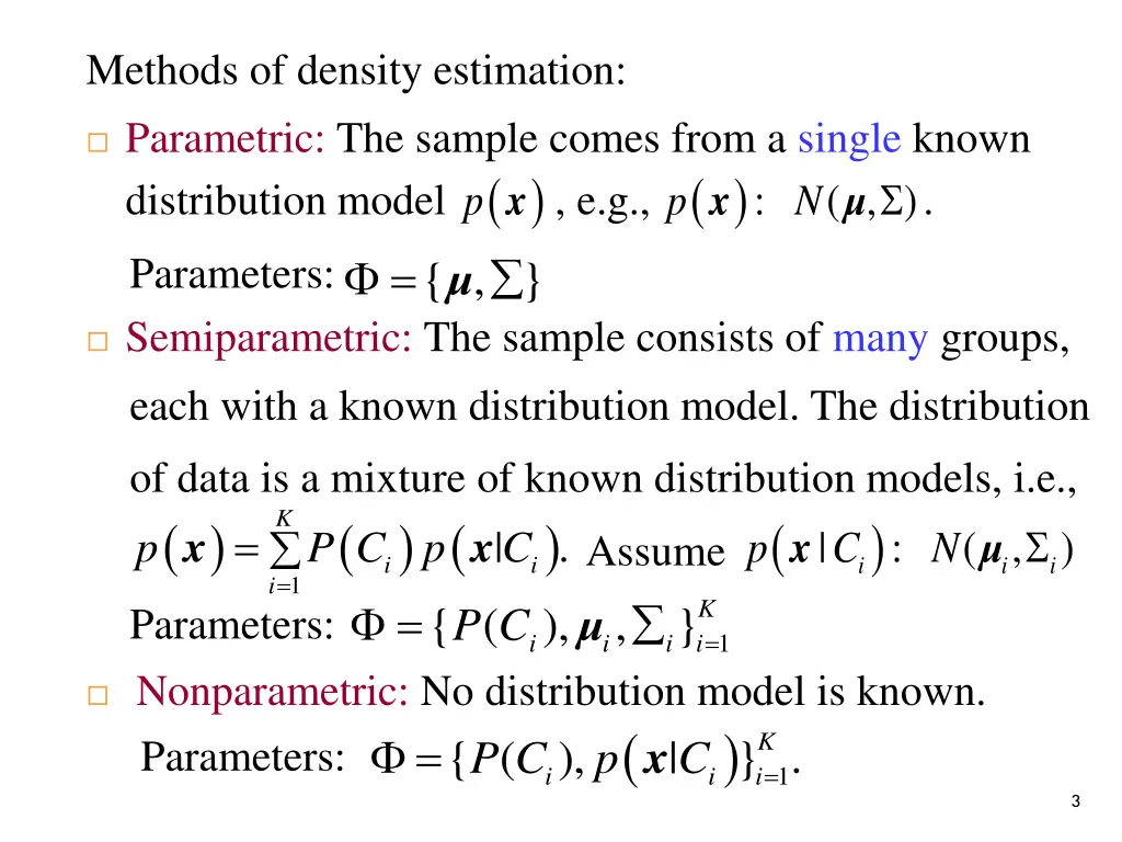 methods of density estimation