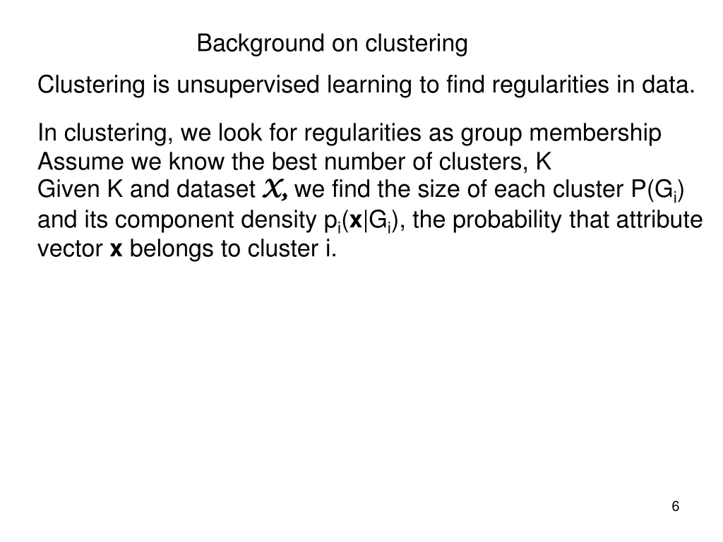 background on clustering