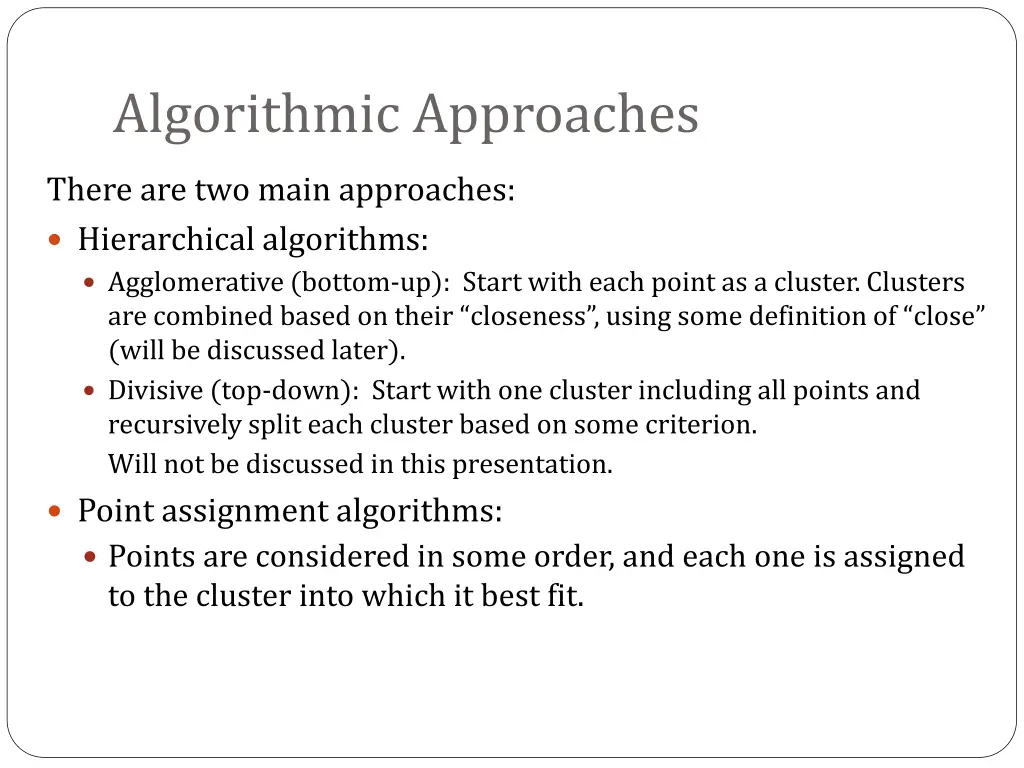 algorithmic approaches