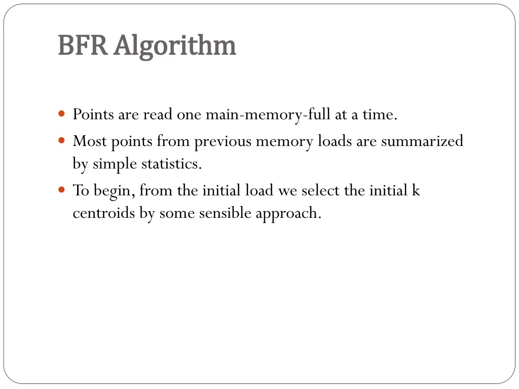 bfr algorithm bfr algorithm 2