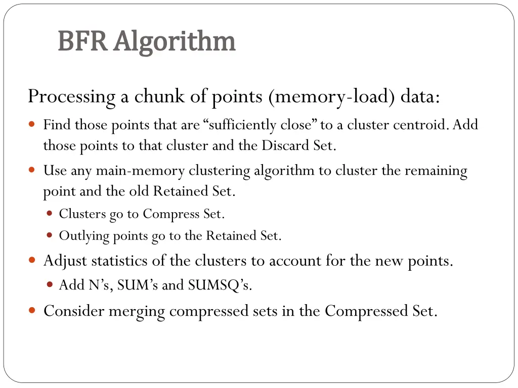 bfr algorithm bfr algorithm 7
