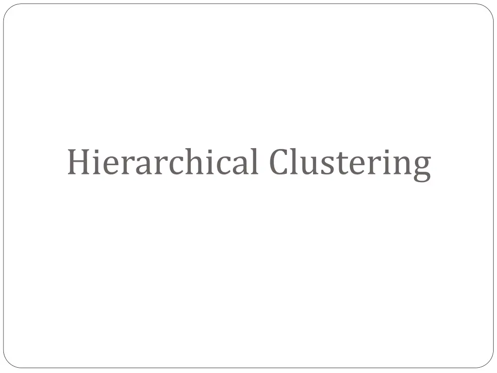 hierarchical clustering