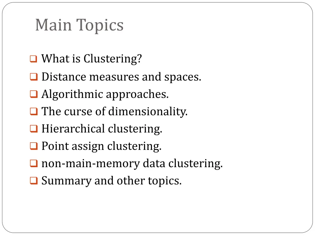 main topics