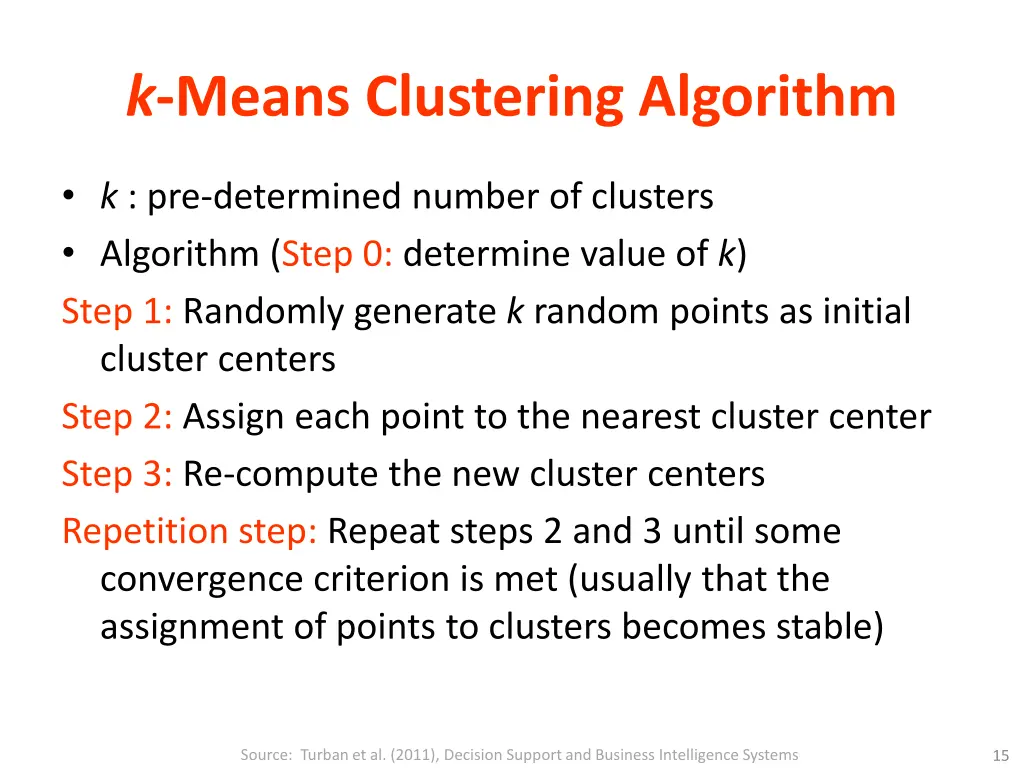 k means clustering algorithm
