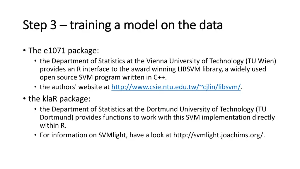 step 3 step 3 training a model on the data