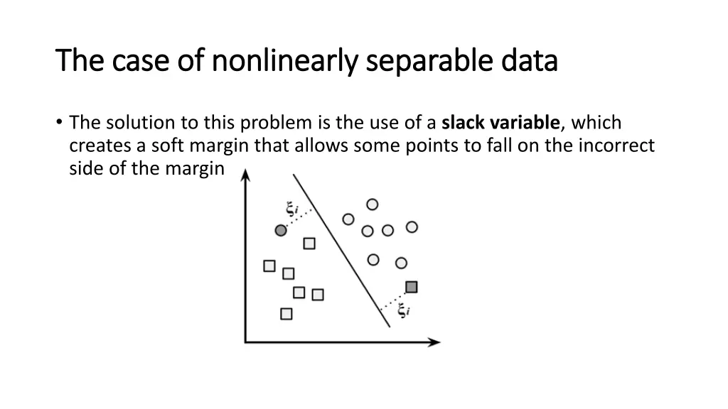 the case of nonlinearly separable data the case