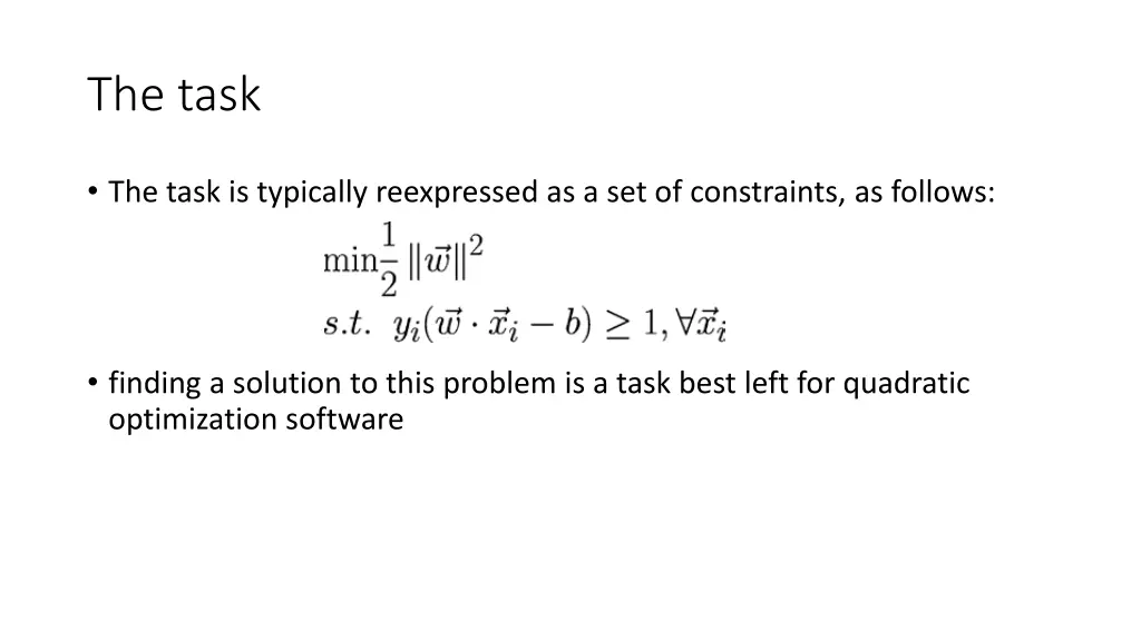 the task