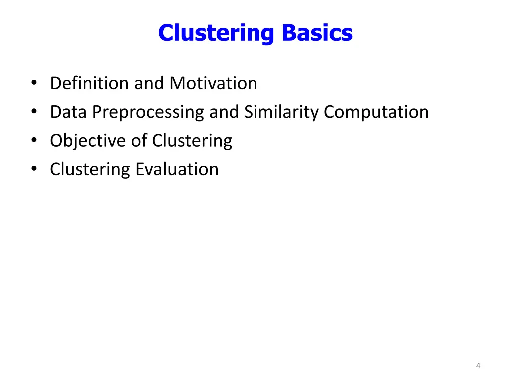 clustering basics
