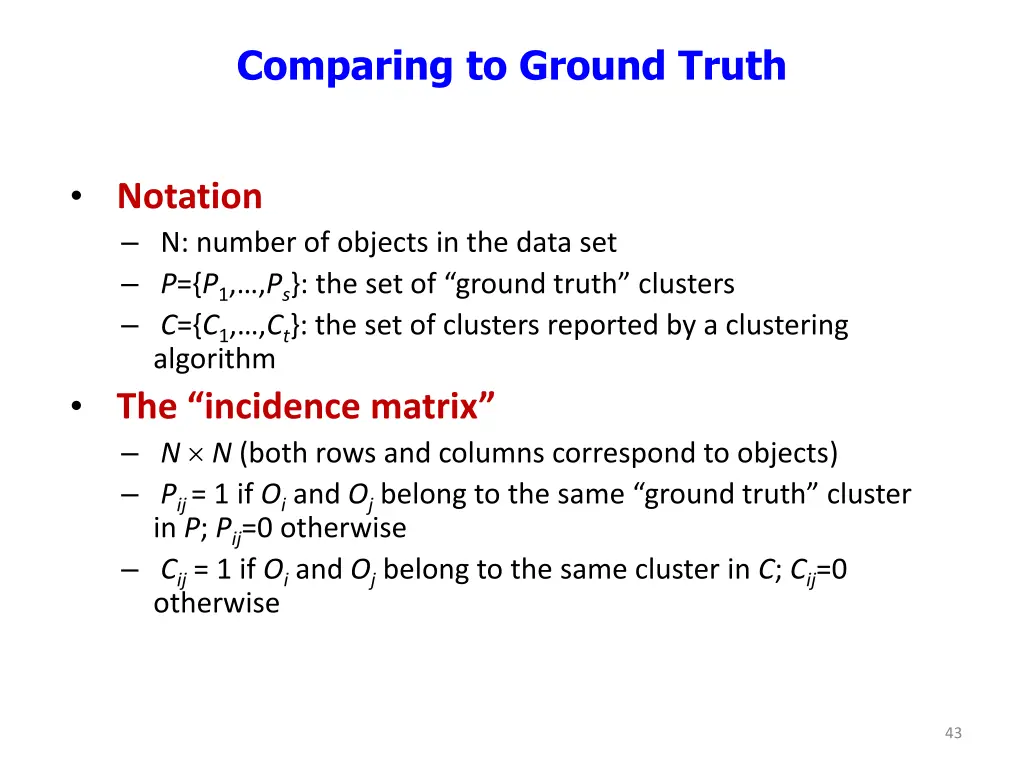 comparing to ground truth