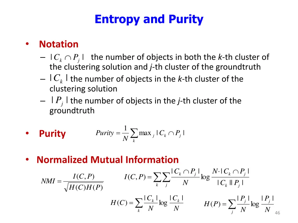 entropy and purity