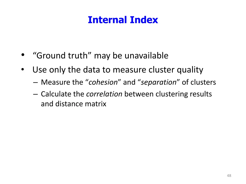 internal index