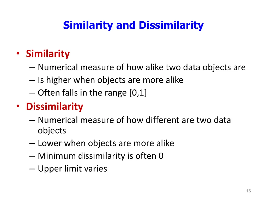 similarity and dissimilarity