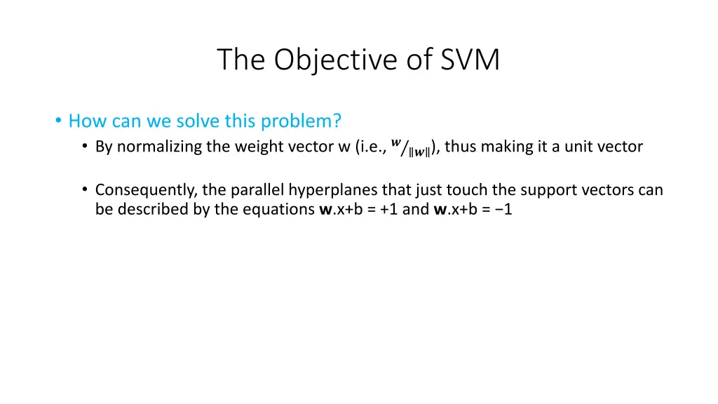 the objective of svm