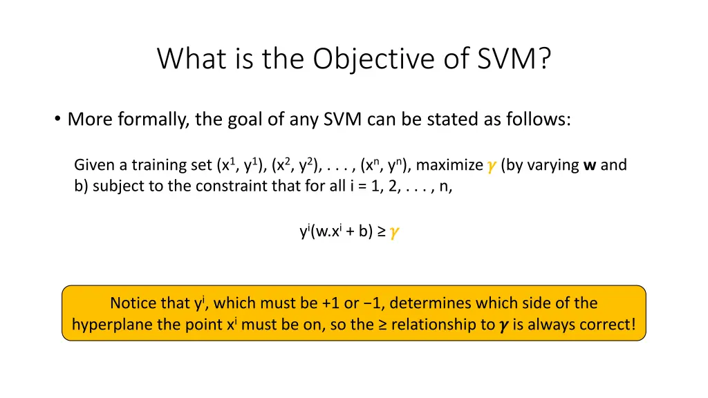 what is the objective of svm 2