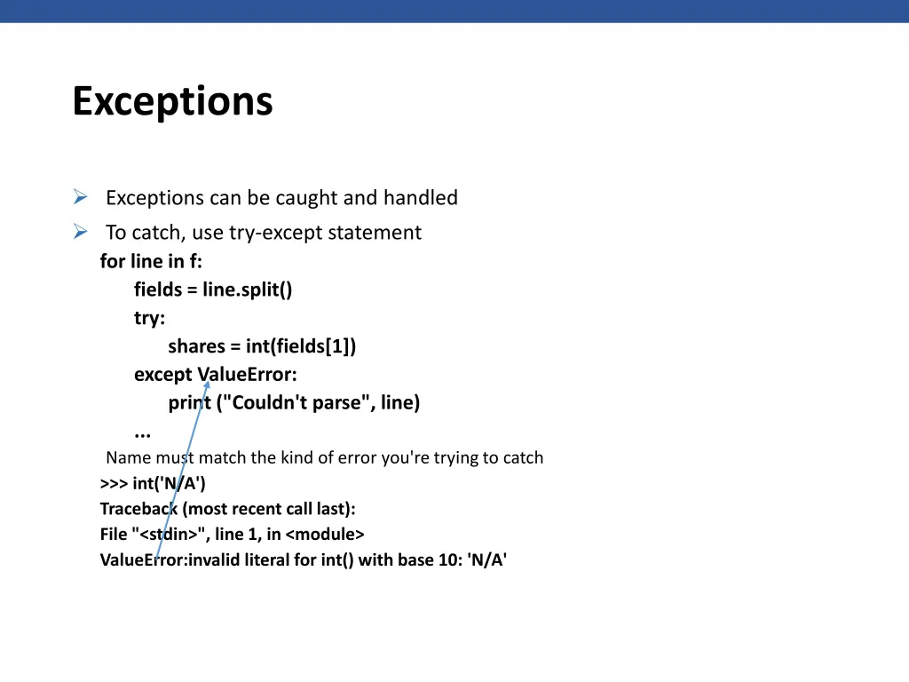 exceptions