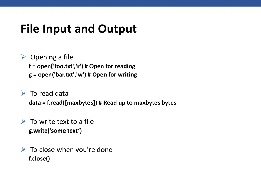 file input and output