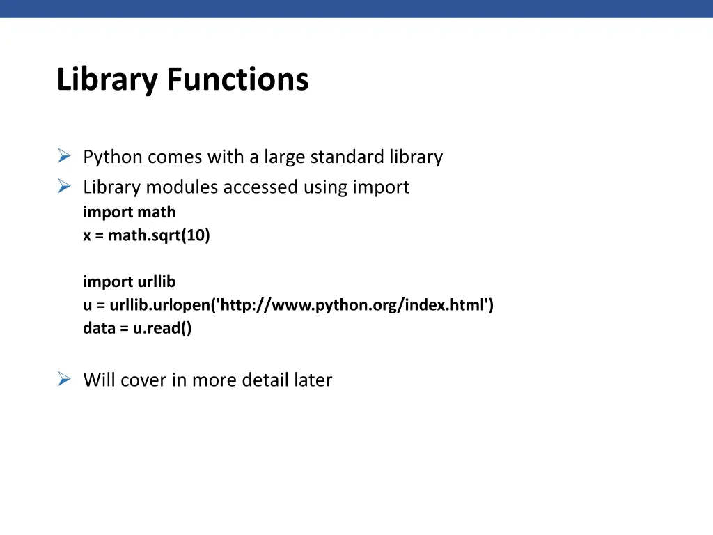 library functions