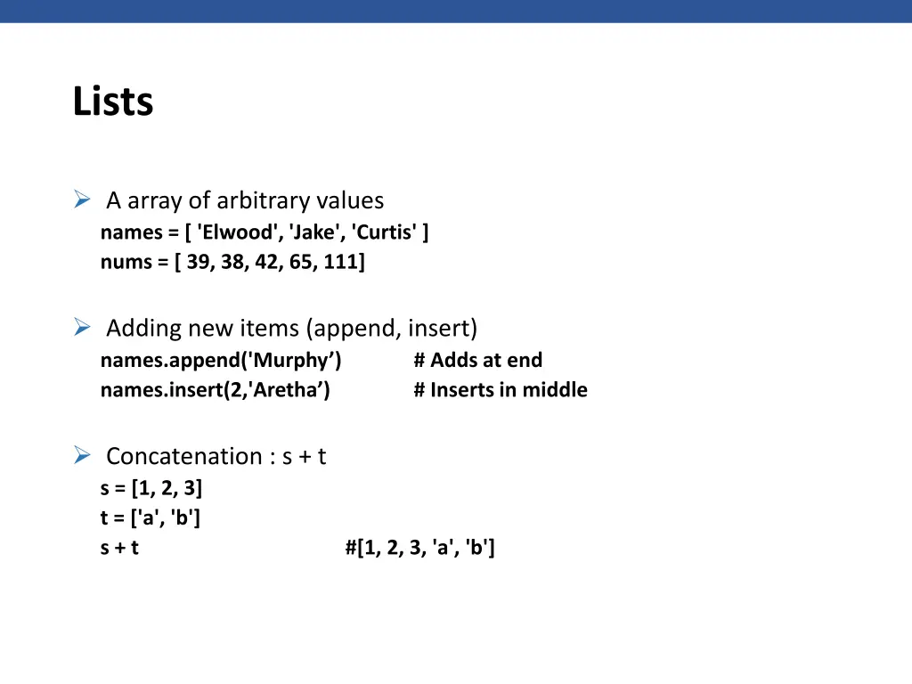 lists
