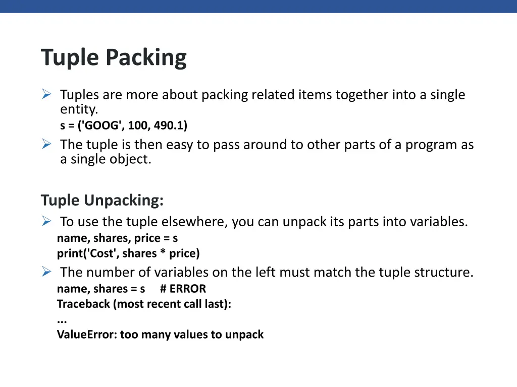 tuple packing