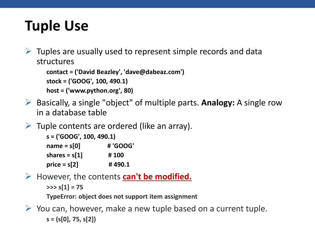 tuple use