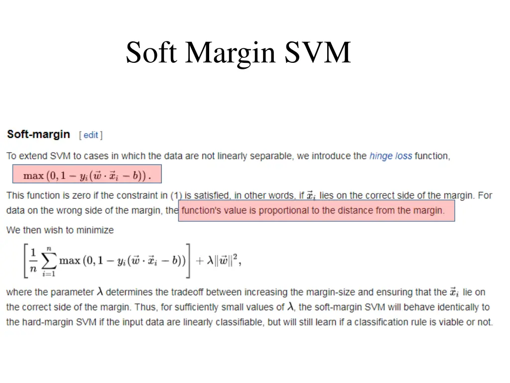soft margin svm