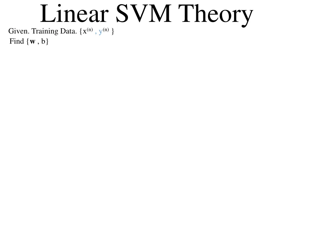 support vector machine linear svm theory d find