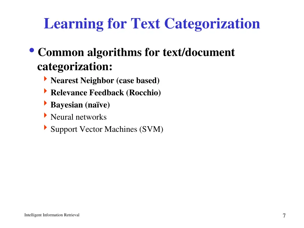learning for text categorization