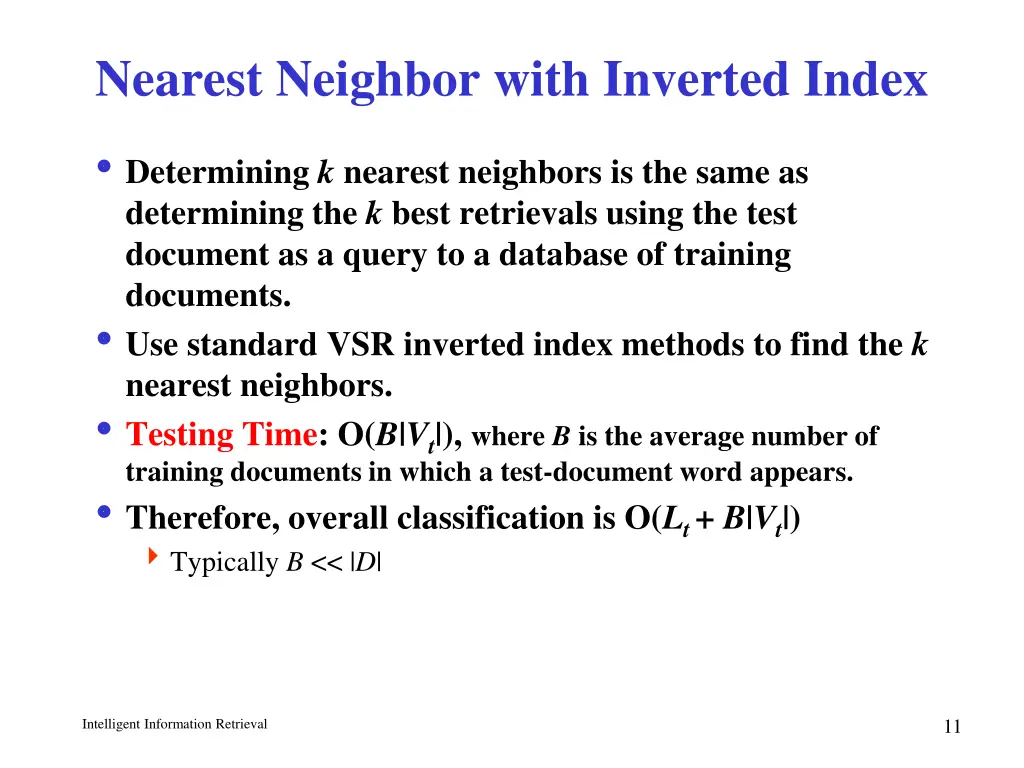 nearest neighbor with inverted index